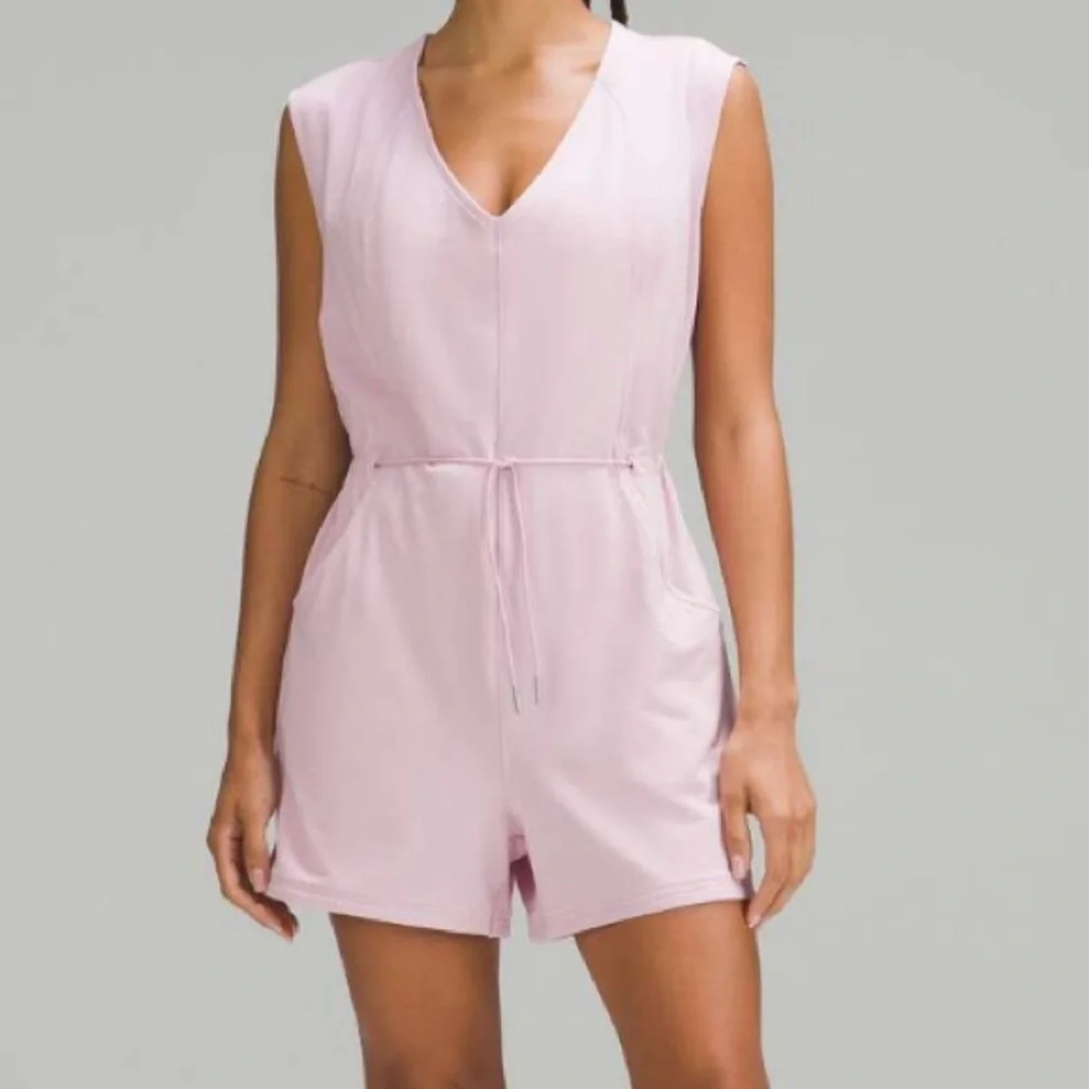 Lululemon French Terry V-Neck Romper Pink Peony